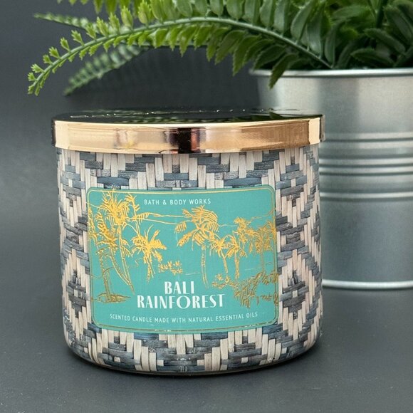BBW Bali Rainforest Bath & Body Works 3 Wick Candle - Picture 1 of 10
